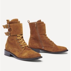 NWT BA&SH Brown Scomo combat boot SZ 38.